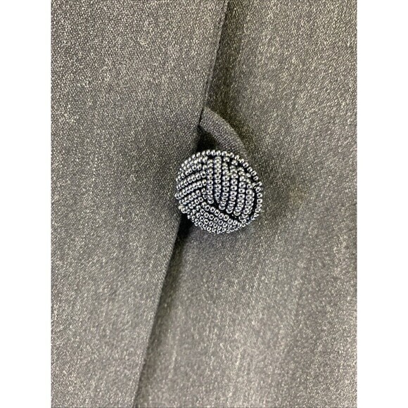 BOGO Carla Carini Wool Blazer Gray Beaded Buttons Collared Made Italy Womens 38 - Picture 4 of 14